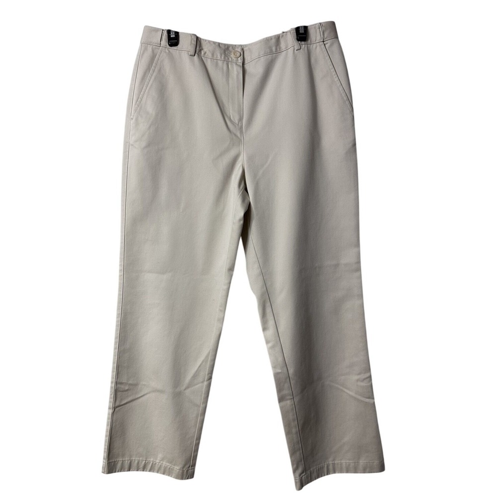 NWT L.L. Bean Womens Classic Fit Straight Leg Twill Pants Slacks Trousers 12P